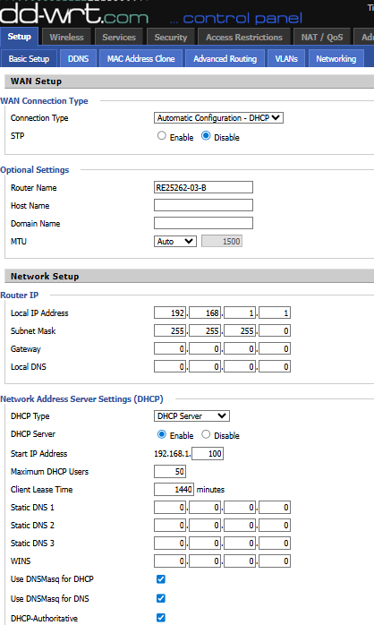 Configuring the routers